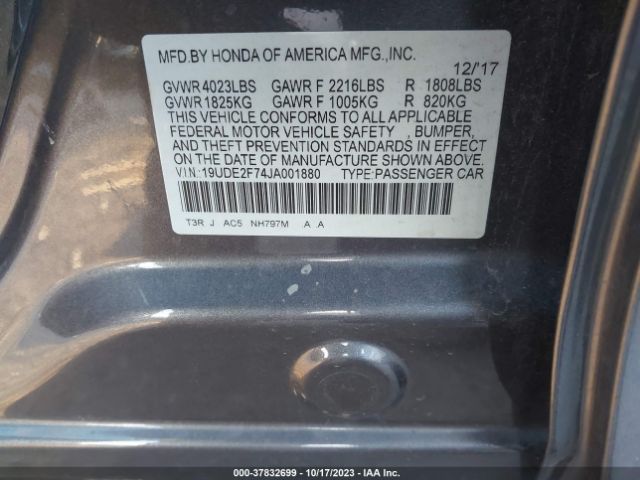 19UDE2F74JA001880 Acura Ilx W