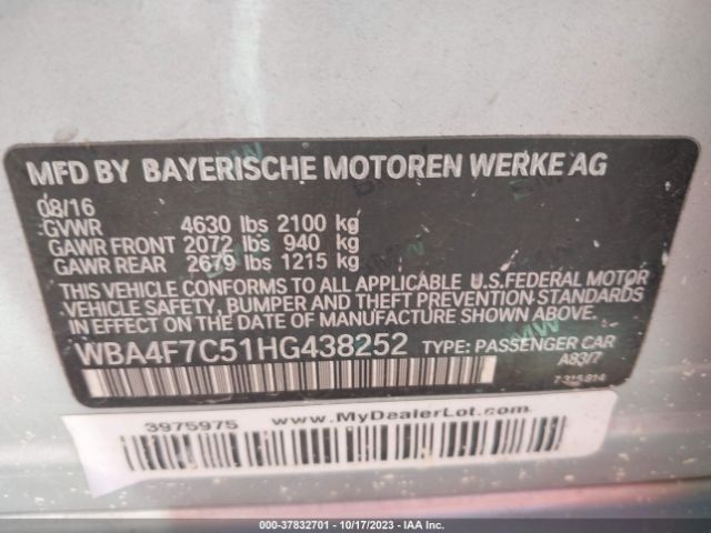 WBA4F7C51HG438252 BMW 430i Gran Coupe