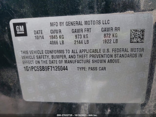 Chevrolet Cruze 1lt Auto 2015 1G1PC5SB9F7126044 Image 9