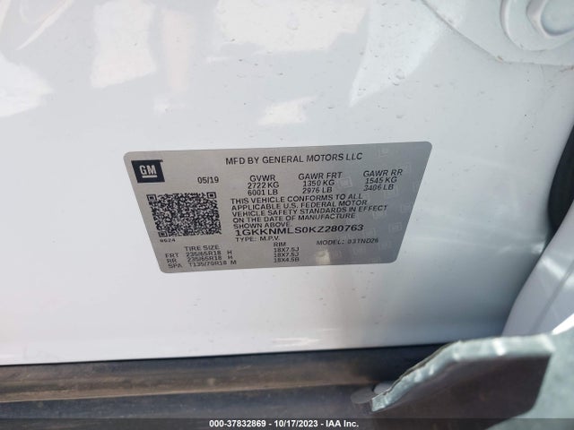 GMC Acadia Slt-1 2019 1GKKNMLS0KZ280763 Image 9