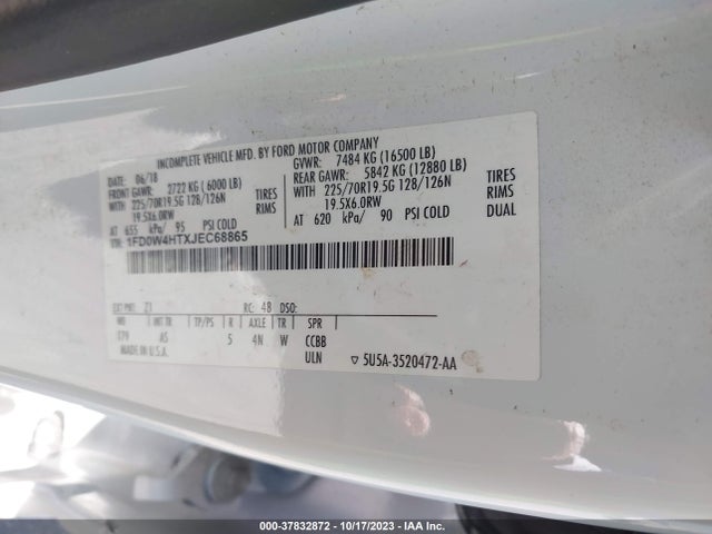 2018 Ford F-450, VIN: 1FD0W4HTXJEC68865