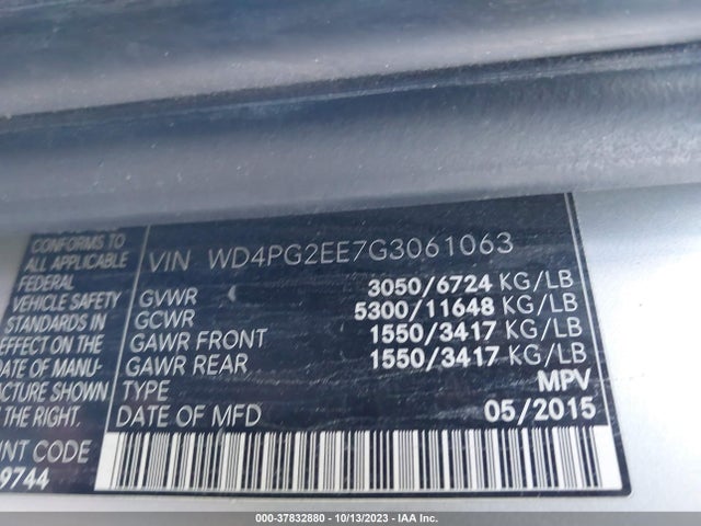 WD4PG2EE7G3061063 Mercedes-Benz METRIS PASSENGER VAN