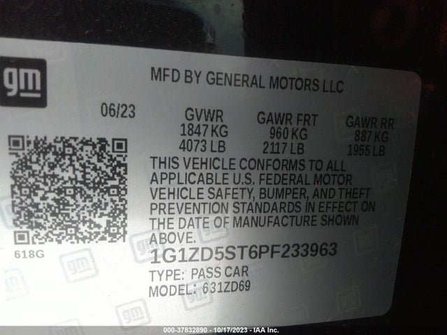 Chevrolet MALIBU LT 2023 1G1ZD5ST6PF233963 Image 9