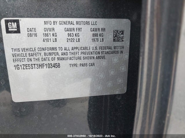 Chevrolet MALIBU 1LT 2017 1G1ZE5ST3HF103458 Image 9