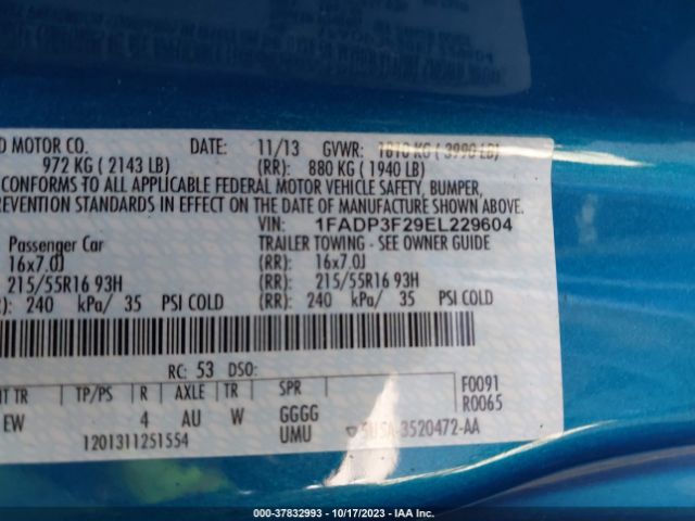 1FADP3F29EL229604 Ford FOCUS SE