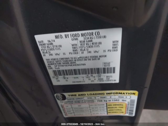 1FTFW1EF6EKE83789 Ford F-150 Xl/xlt/stx/fx4/lariat