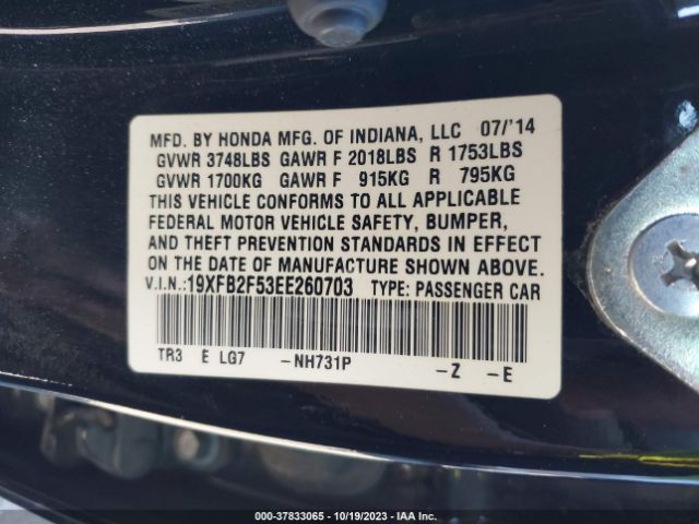 19XFB2F53EE260703 Honda Civic Sedan Lx
