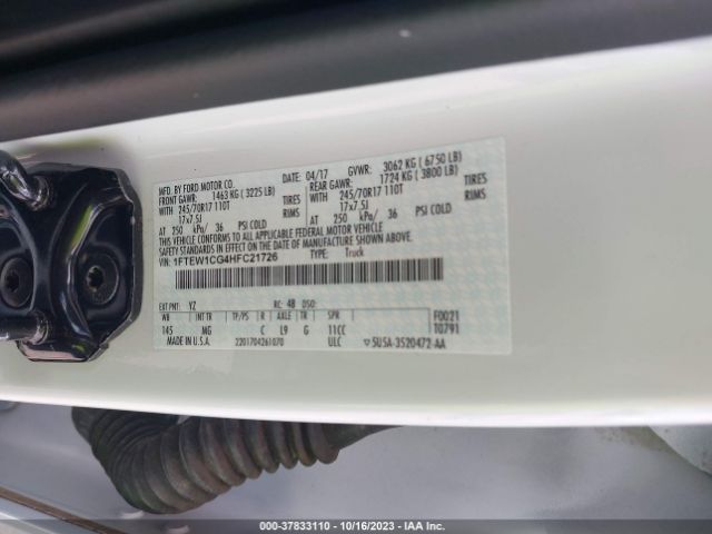 1FTEW1CG4HFC21726 Ford F-150 Xl/xlt/lariat
