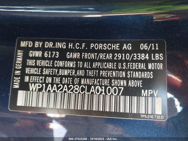 2012 PORSCHE CAYENNE WP1AA2A28CLA01007 Photo 8