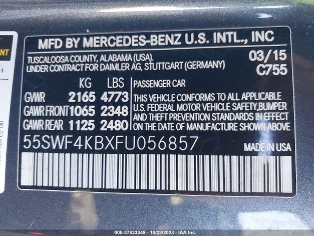 Mercedes-Benz C-class C 300 2015 55SWF4KBXFU056857 Image 9