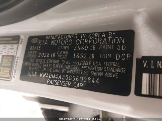 KNADM4A35G6603844 KIA RIO LX