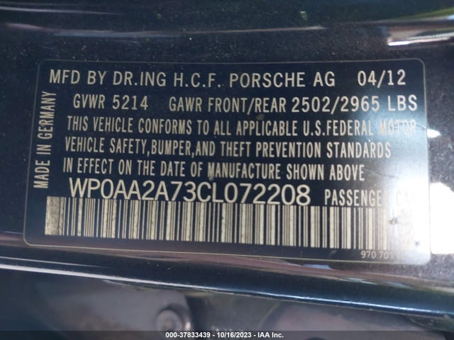 2012 PORSCHE PANAMERA WP0AA2A73CL072208 Photo 8