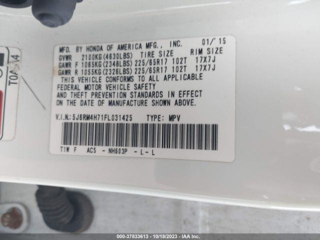 5J6RM4H71FL031425 Honda Cr-v Ex-l
