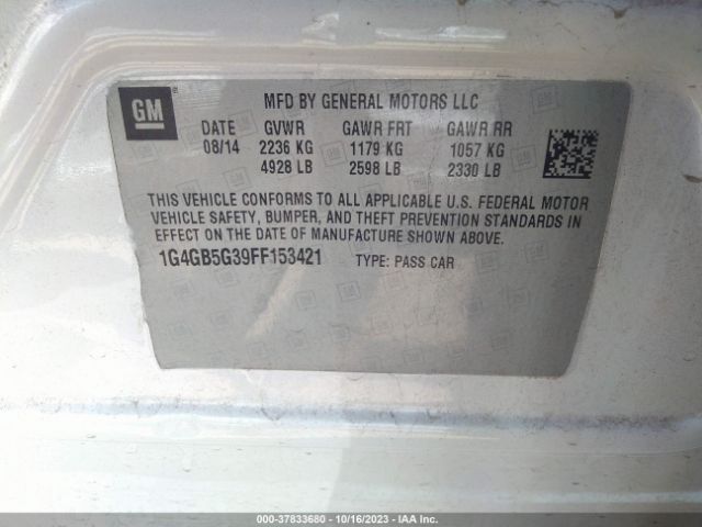 1G4GB5G39FF153421 Buick Lacrosse Leather