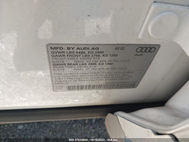 WA1EAAFY3N2071527 Audi Q5 S Line Premium Plus