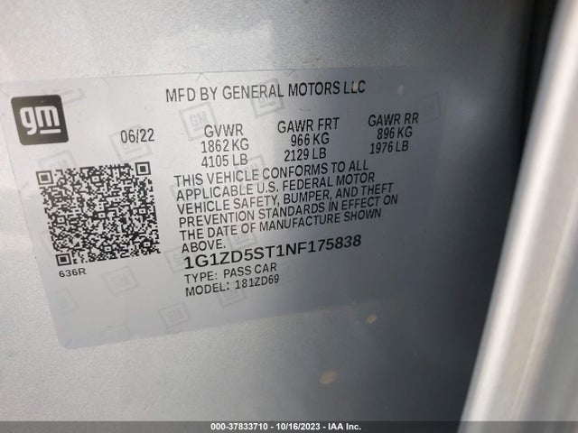 Chevrolet MALIBU LT 2022 1G1ZD5ST1NF175838 Image 9