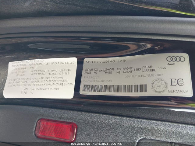 WAUB4AF46KA052949 Audi S4 3.0t Premium