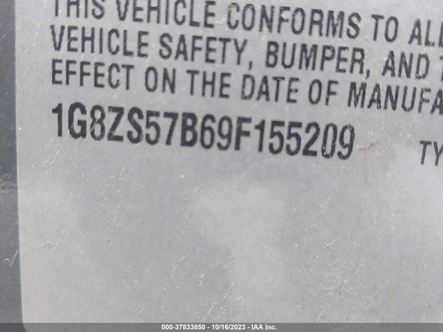 2009 SATURN AURA XE VIN: 1G8ZS57B69F155209