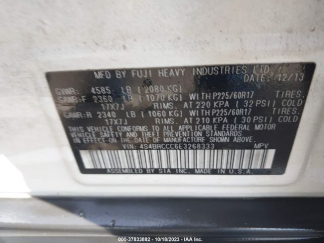 4S4BRCCC6E3268333 Subaru Outback 2.5i Premium