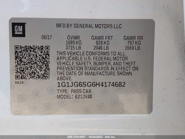 Chevrolet Sonic Lt Auto 2017 1G1JG6SG6H4174682 Image 9
