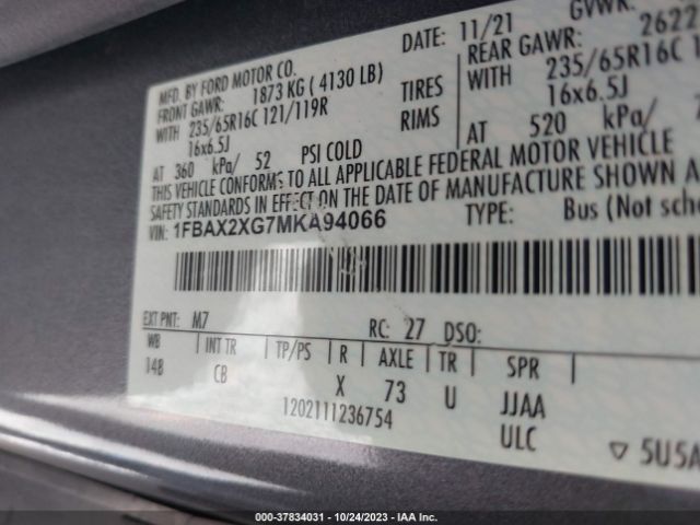 1FBAX2XG7MKA94066 Ford Transit Passenger Wagon Xl/xlt