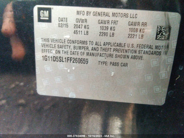 Chevrolet MALIBU LT 2015 1G11D5SL1FF260659 Image 9