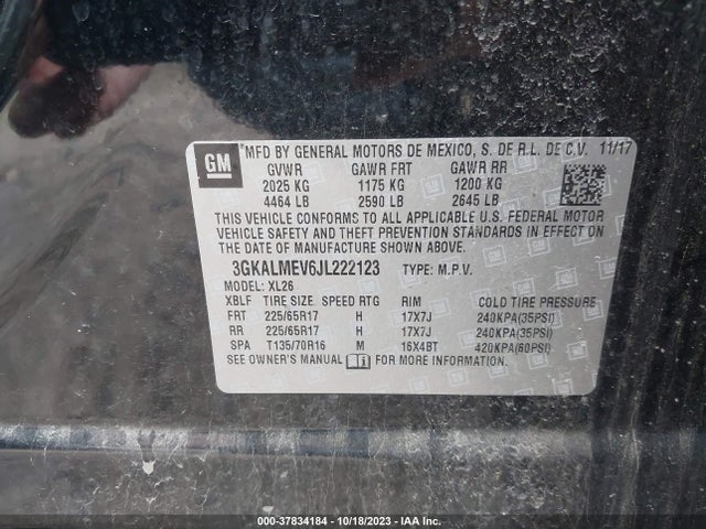 GMC Terrain Sle 2018 3GKALMEV6JL222123 Image 9