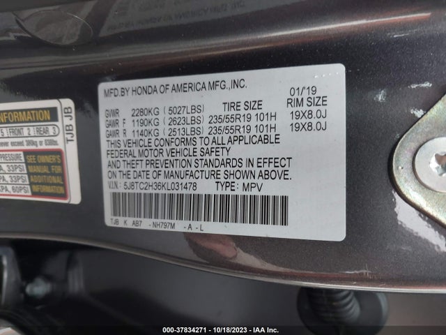 Acura Rdx Standard 2019 5J8TC2H36KL031478 Image 9