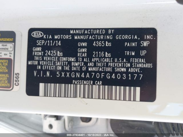 5XXGN4A70FG403177 KIA OPTIMA EX