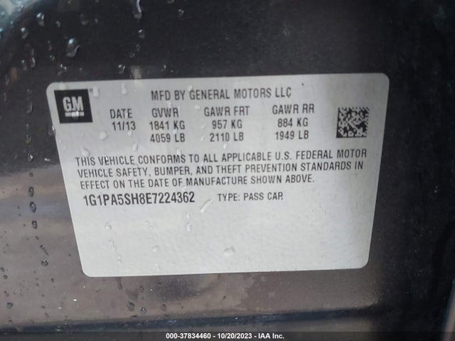 Chevrolet Cruze Ls Auto 2014 1G1PA5SH8E7224362 Image 9