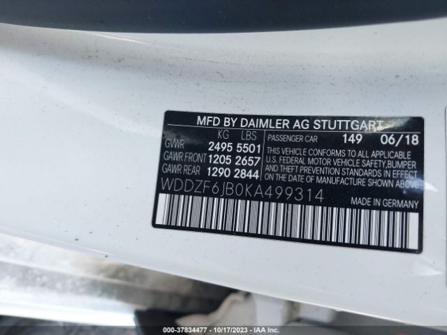 WDDZF6JB0KA499314 Mercedes-Benz E-class E 450