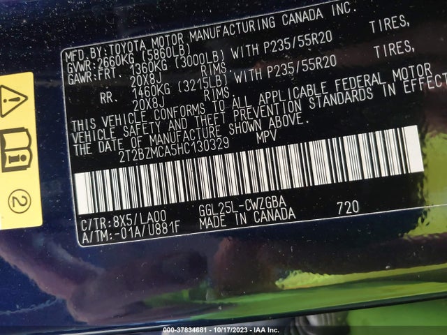 2T2BZMCA5HC130329 Lexus Rx Rx 350