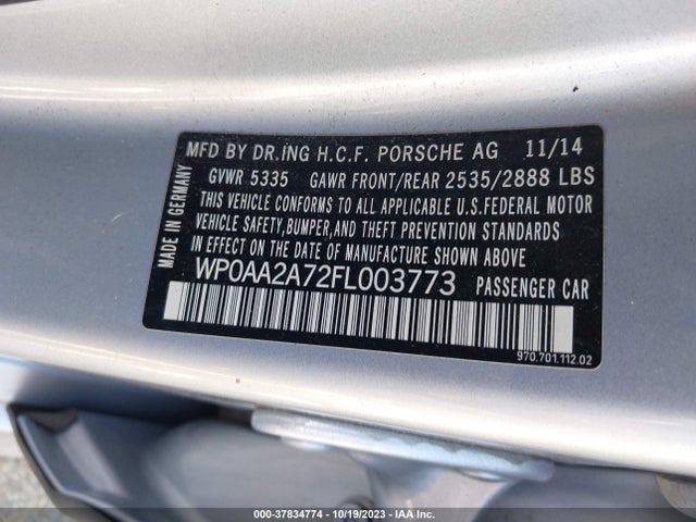 2015 PORSCHE PANAMERA WP0AA2A72FL003773 Photo 8