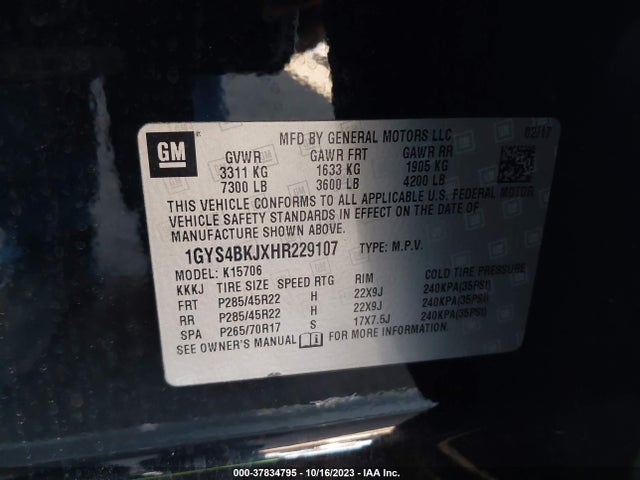 1GYS4BKJXHR229107 Cadillac Escalade Luxury