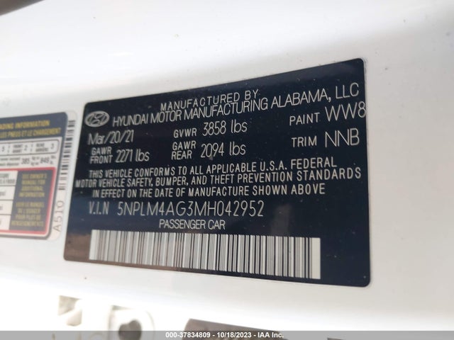 Hyundai ELANTRA SEL 2021 5NPLM4AG3MH042952 Image 9