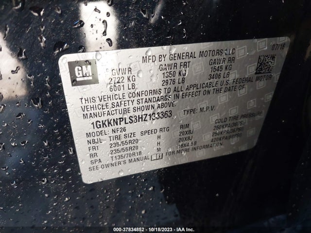GMC Acadia Denali 2017 1GKKNPLS3HZ133363 Image 9