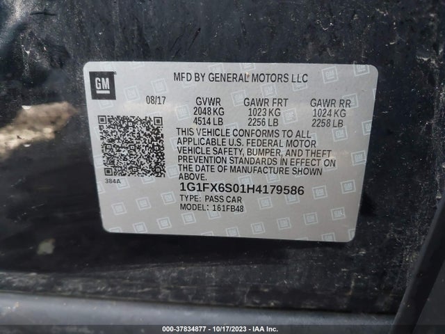 Chevrolet Bolt Ev Premier 2017 1G1FX6S01H4179586 Image 9