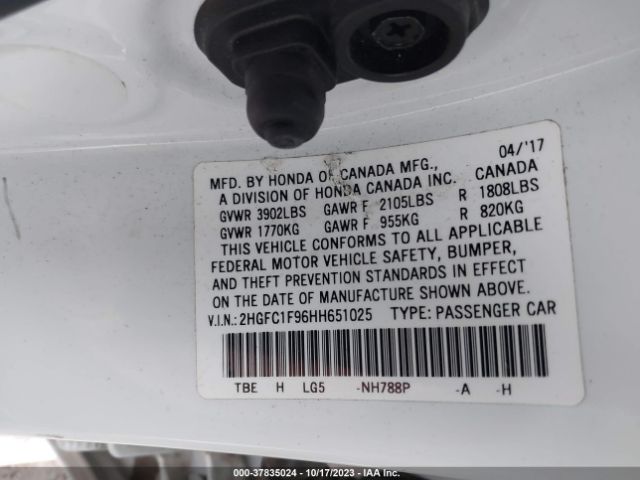 2HGFC1F96HH651025 Honda Civic Sedan Touring