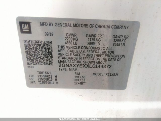 2020 CHEVROLET EQUINOX 2GNAXYEXXL6144372 Photo 8