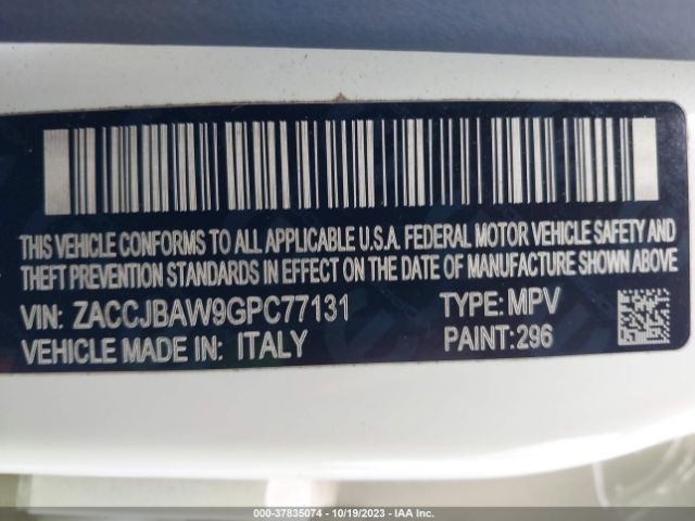 ZACCJBAW9GPC77131 Jeep Renegade Sport