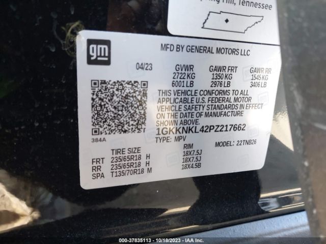 1GKKNKL42PZ217662 GMC ACADIA SLE