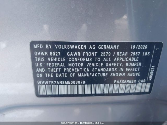 2021 VOLKSWAGEN ARTEON WVWTR7AN8ME003078 Photo 8