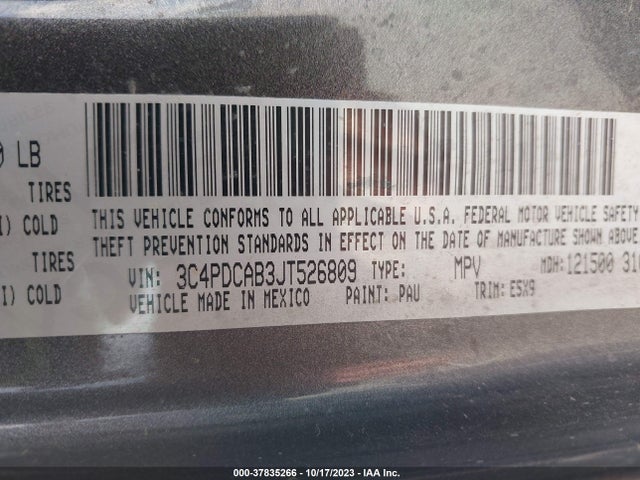 Dodge JOURNEY SE 2018 3C4PDCAB3JT526809 Image 9
