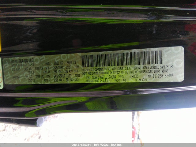 2020 JEEP GLADIATOR SPORT S VIN: 1C6HJTAG7LL170184