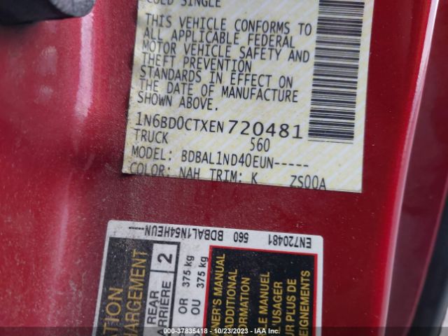 1N6BD0CTXEN720481 Nissan Frontier S/sv