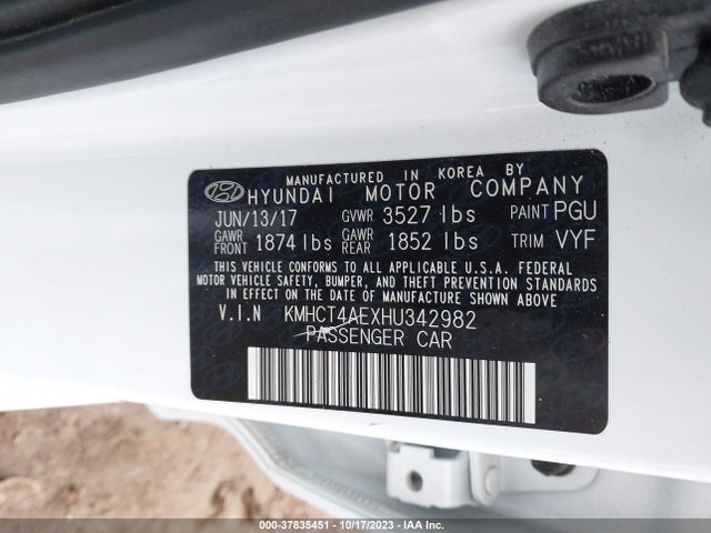 Hyundai Accent Value Edition 2017 KMHCT4AEXHU342982 Image 9