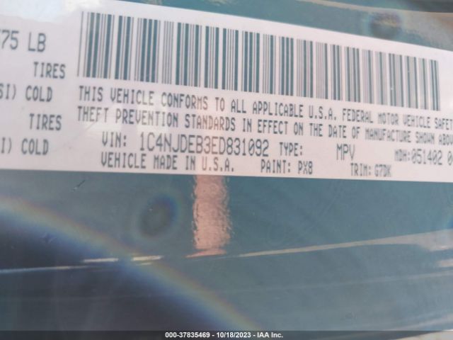 1C4NJDEB3ED831092 Jeep Compass Latitude