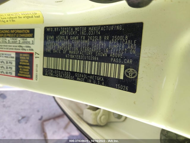Toyota AVALON XLE 2014 4T1BK1EB2EU103984 Image 9