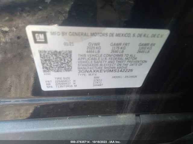Chevrolet EQUINOX LT 2021 3GNAXKEV0MS142225 Image 9