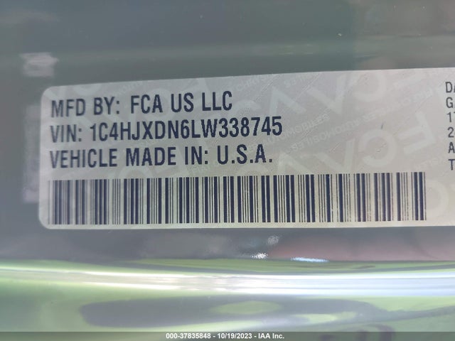 2020 JEEP WRANGLER UNLIMITED SPORT S 4X4 VIN: 1C4HJXDN6LW338745